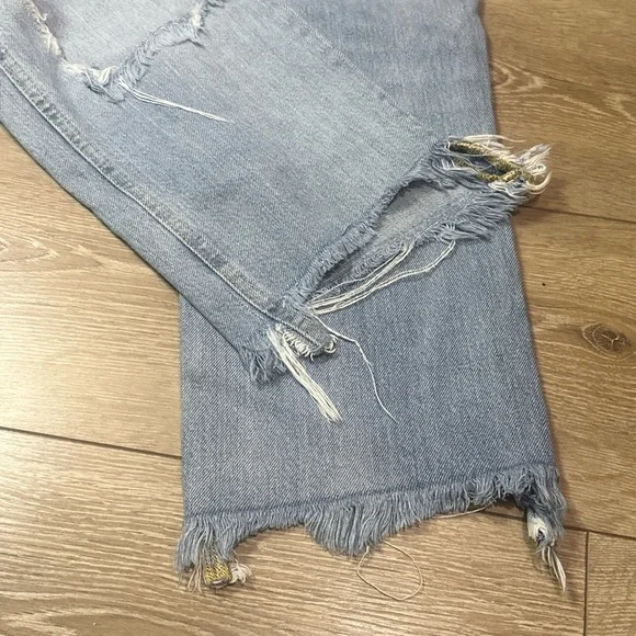 We The Free Maggie Mid Rise Straight Distressed Jeans in Light Stone - Picture 16 of 16